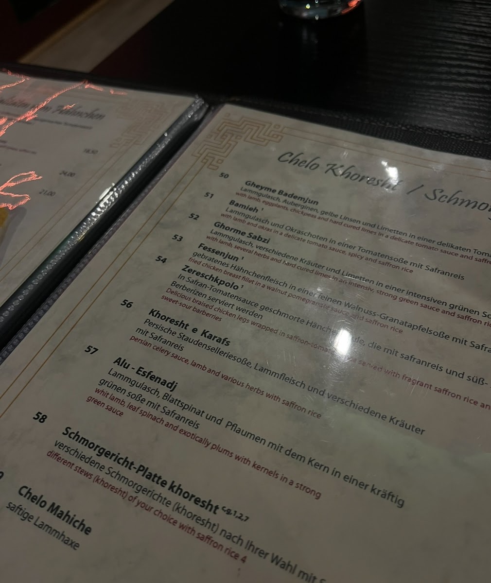 Teheran Restaurant Photo Menu 3