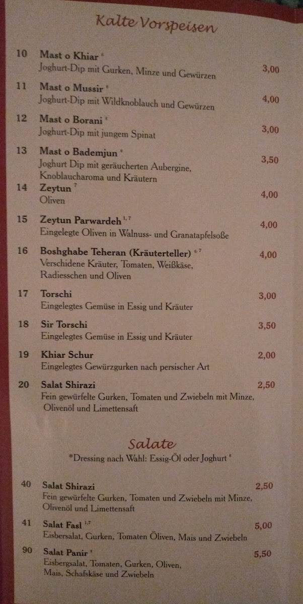 Teheran Restaurant Photo Menu 6