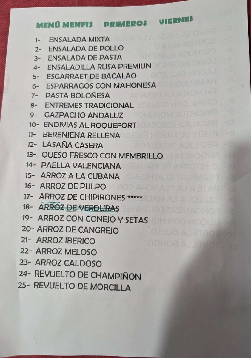 Restaurante Menfis Photo Menu 2