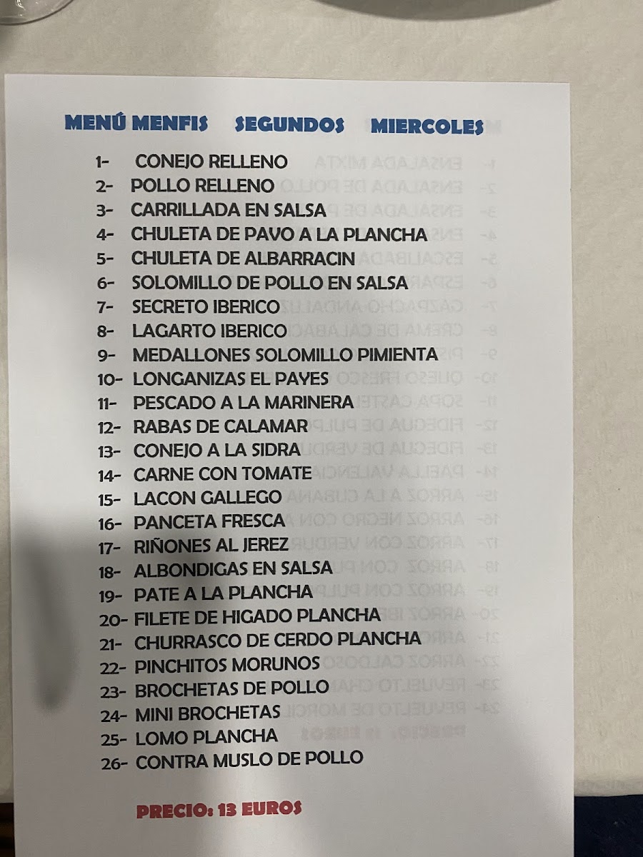 Restaurante Menfis Photo Menu 4