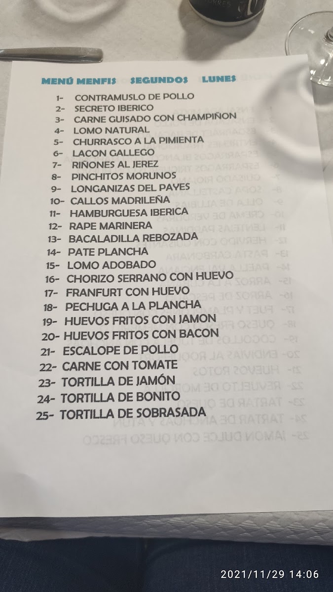 Restaurante Menfis Photo Menu 8