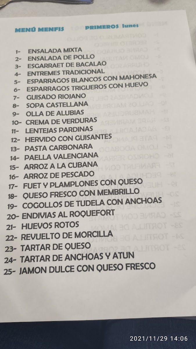Restaurante Menfis Photo Menu 9