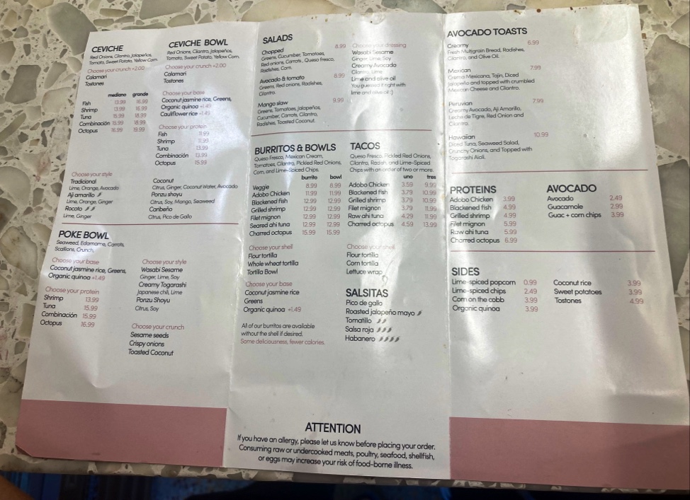 My Ceviche Photo Menu 1