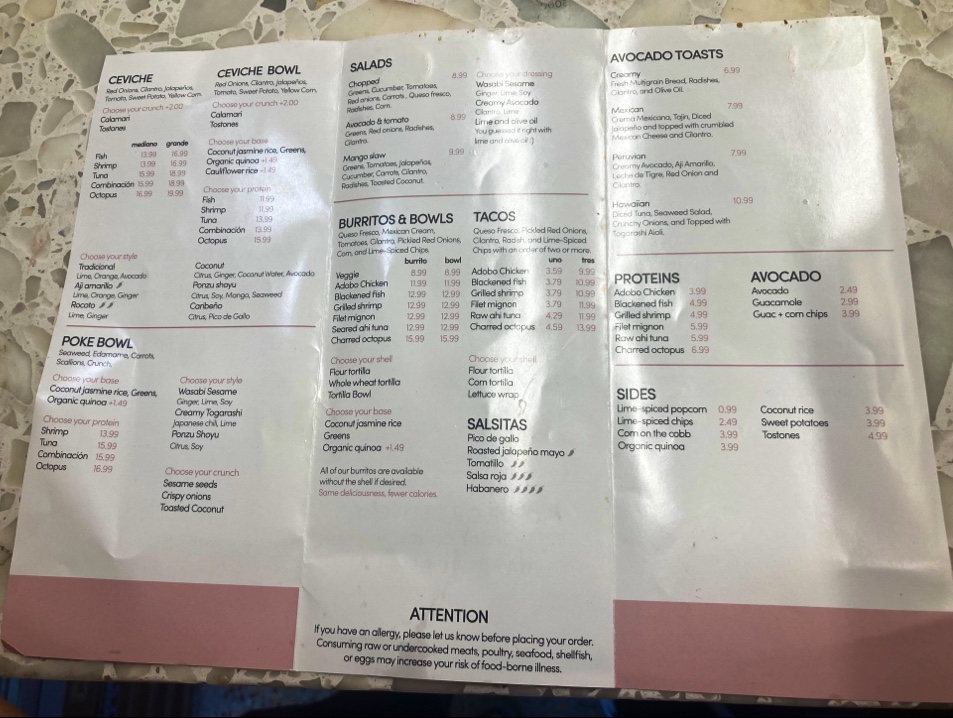 My Ceviche Photo Menu 2