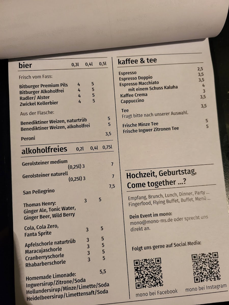 mono trink & essbar Photo Menu 1