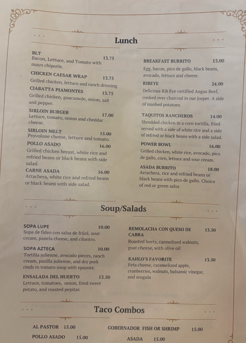 Kahlo Exotic Grill Photo Menu 3