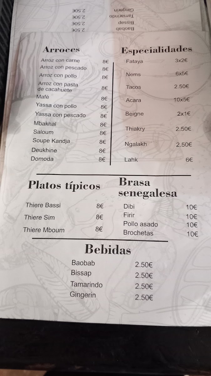 Restaurante Senegalés La Téranga Photo Menu 1