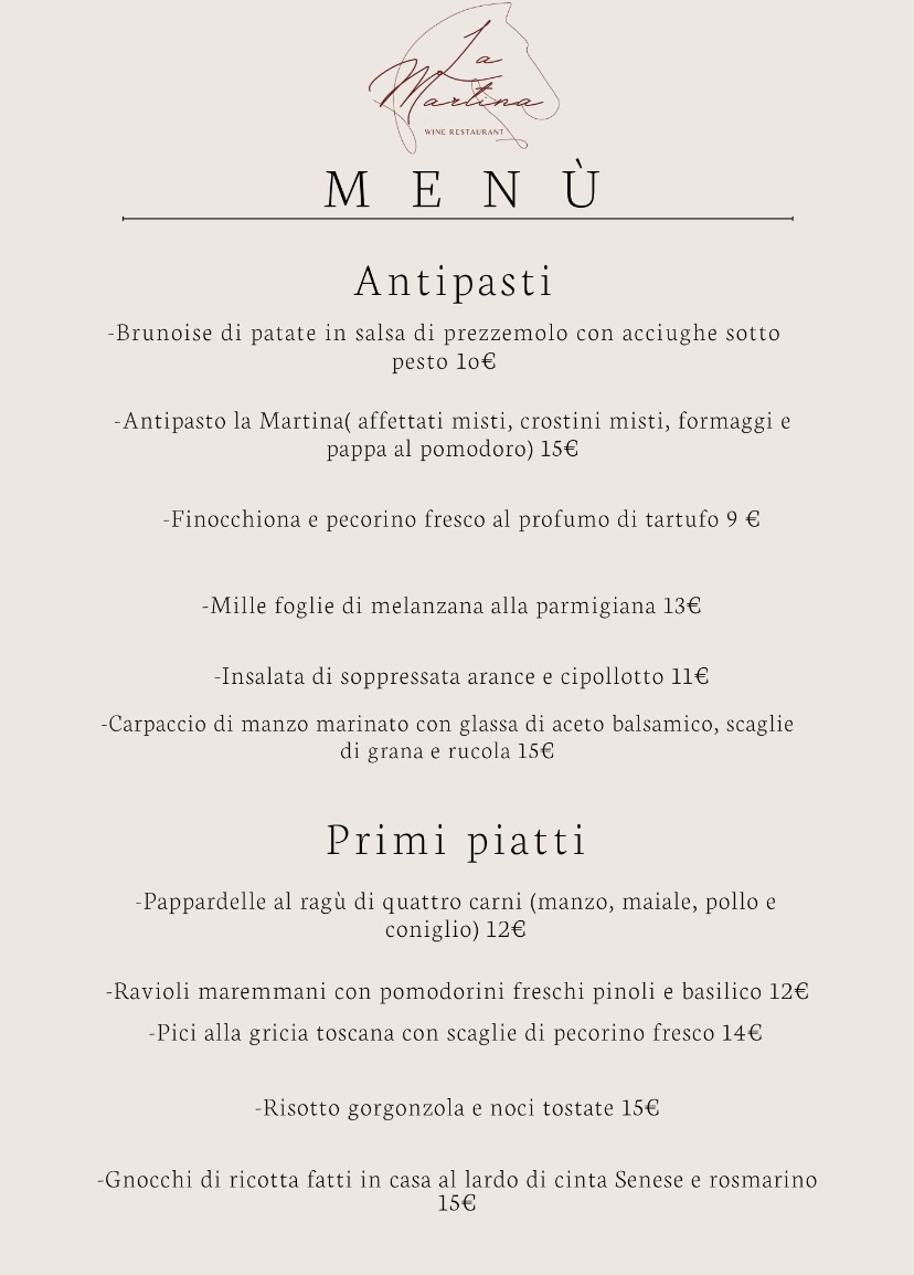 Ristorante La Martina Photo Menu 1