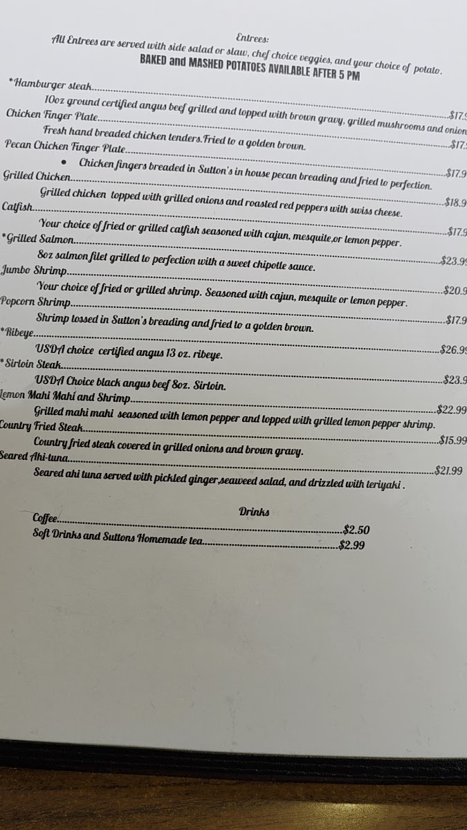 Sutton's American Grill Photo Menu 2