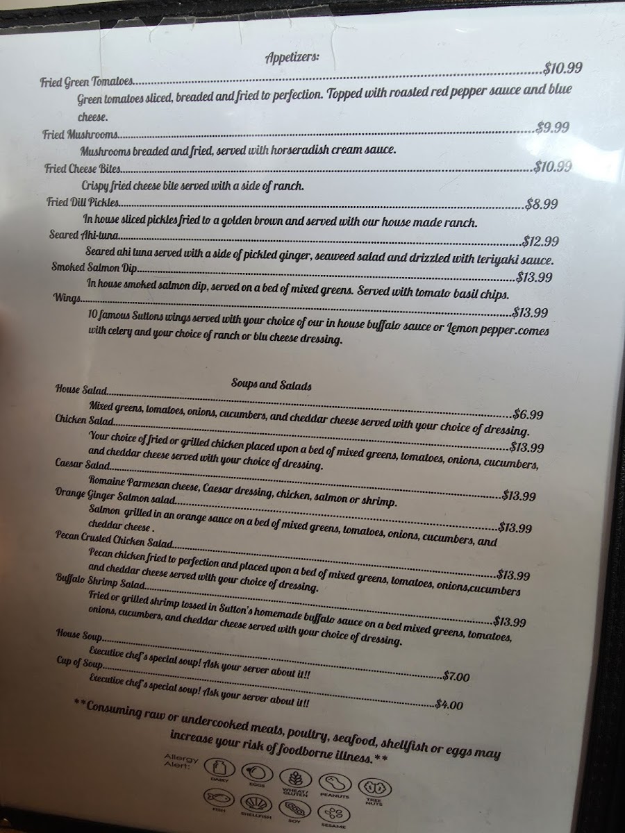 Sutton's American Grill Photo Menu 4