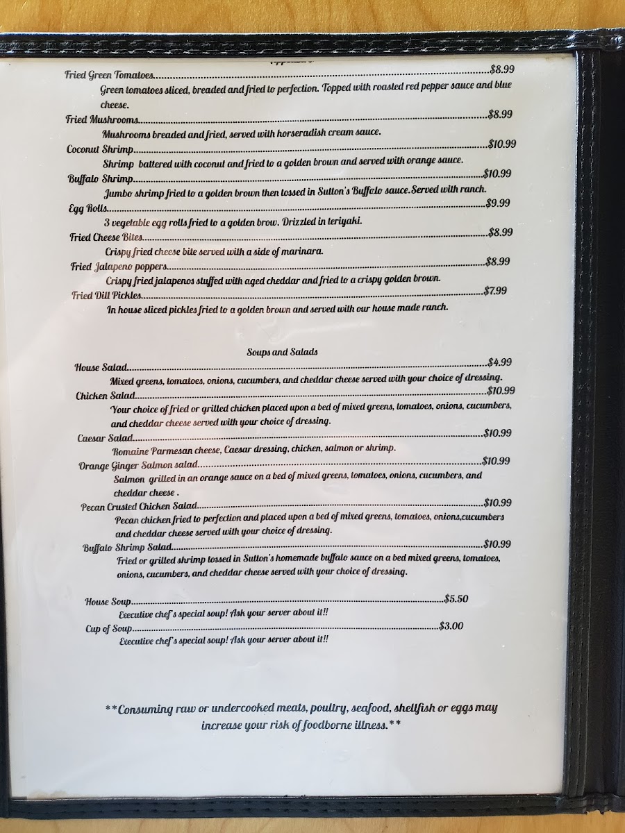 Sutton's American Grill Photo Menu 5