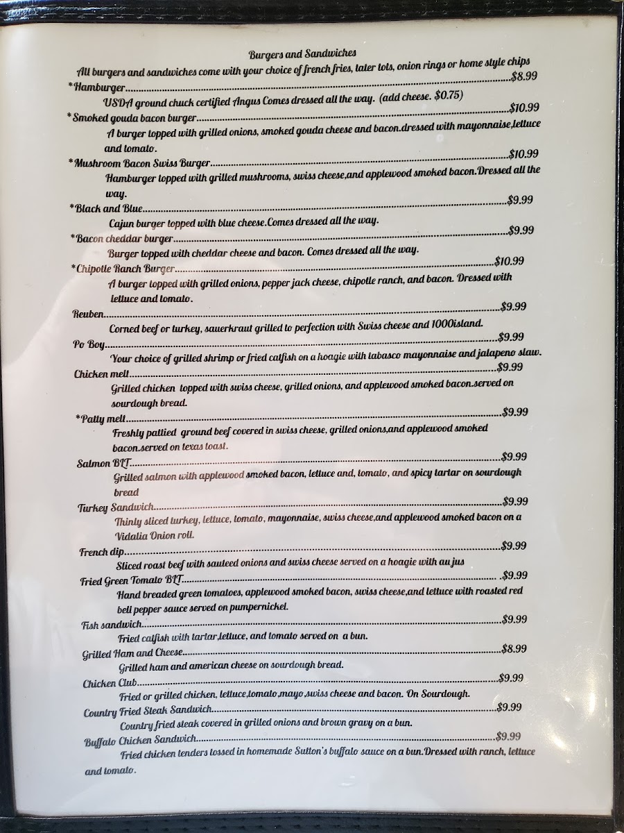 Sutton's American Grill Photo Menu 6