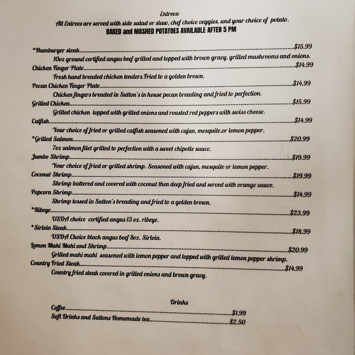 Sutton's American Grill Photo Menu 8