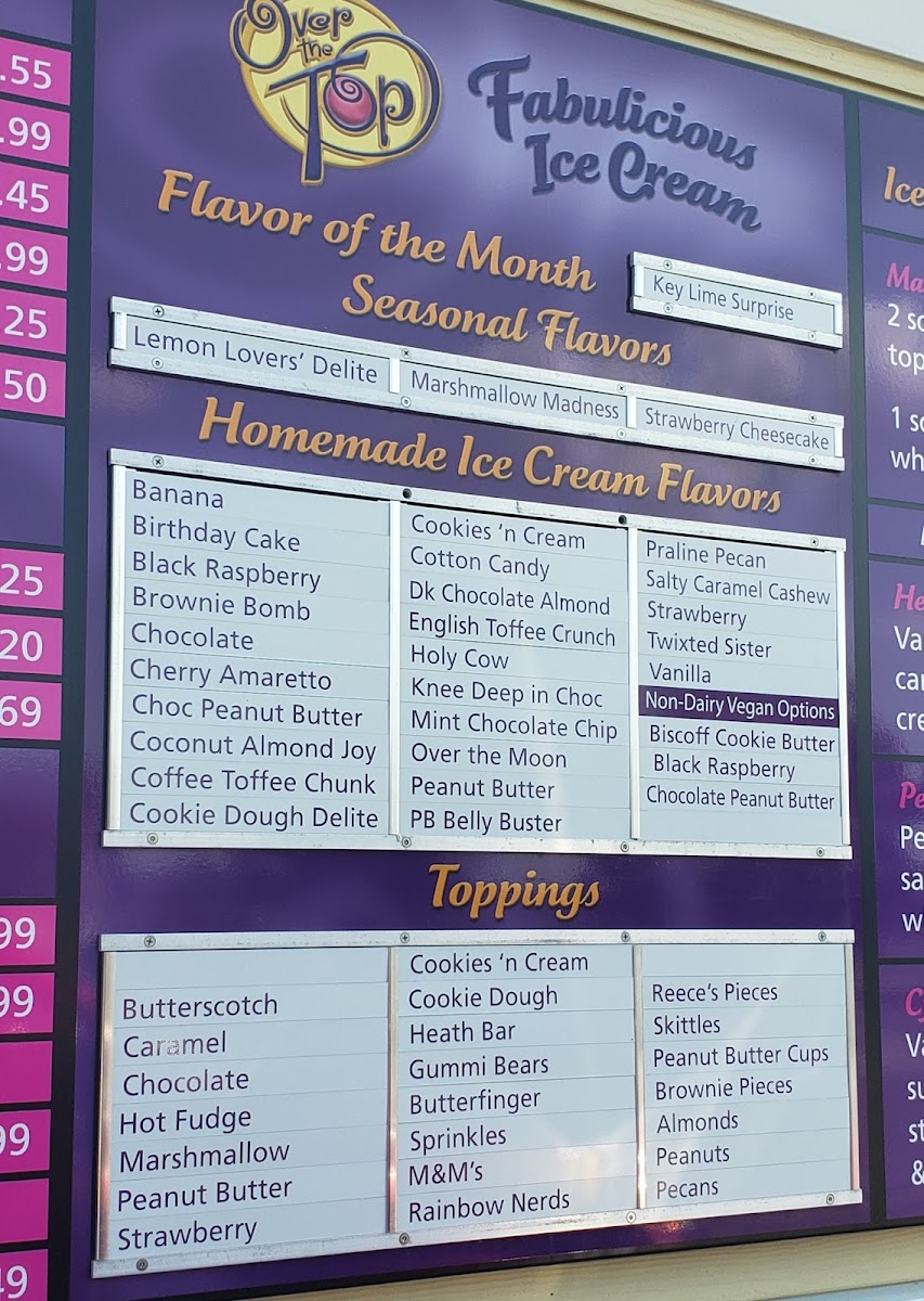 Over the Top Ice Cream Photo Menu 7