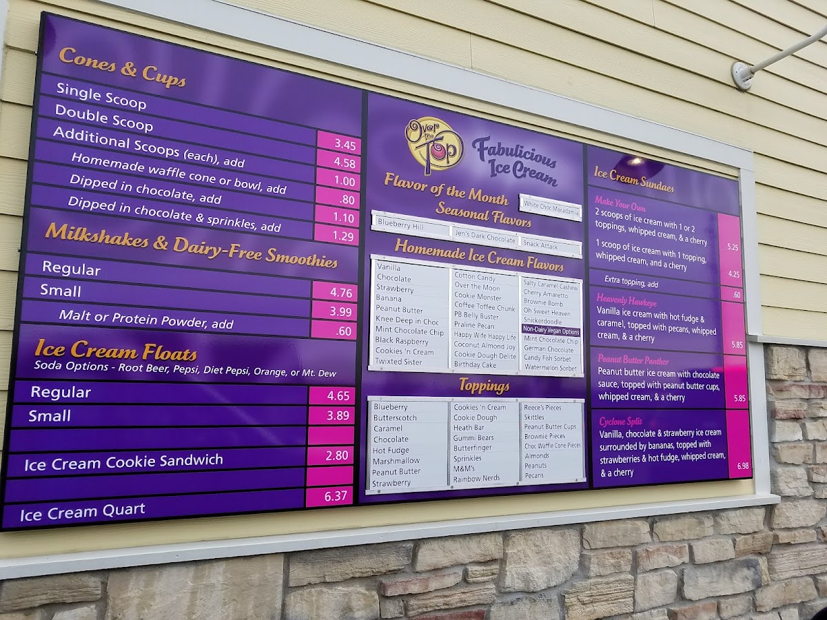 Over the Top Ice Cream Photo Menu 8