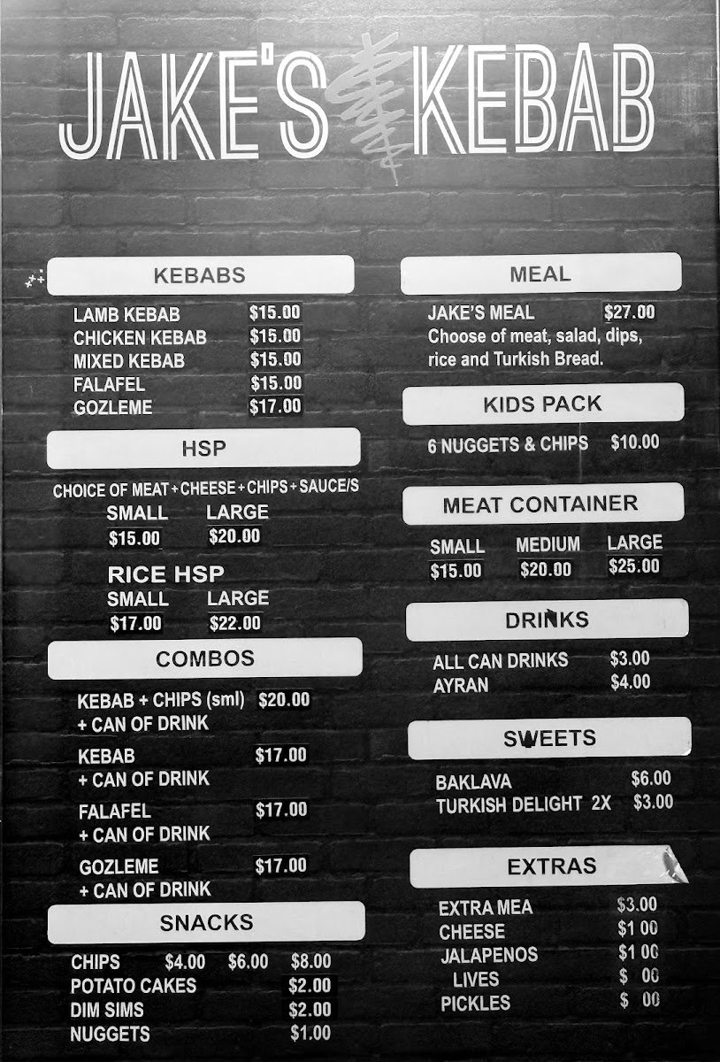 Jake's Kebab Photo Menu 1