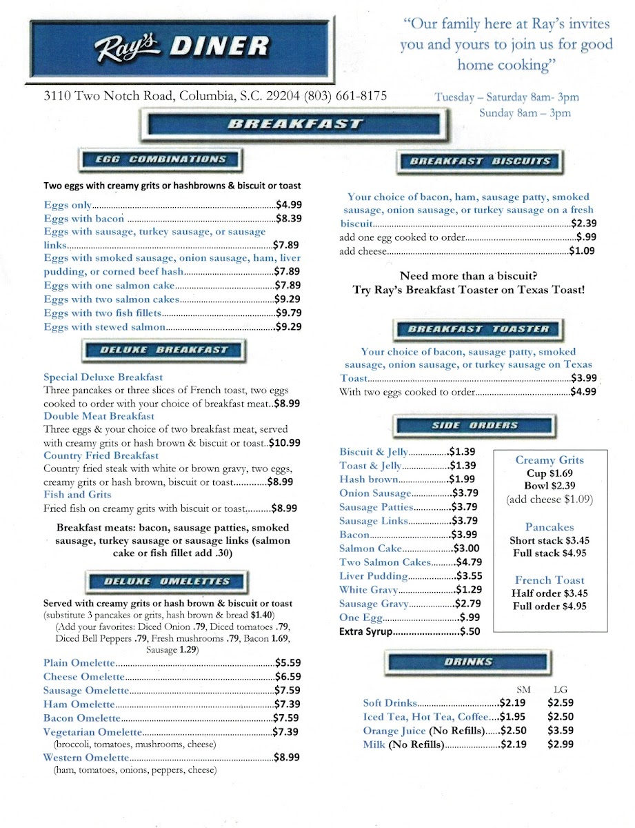 Ray's Diner Photo Menu 3