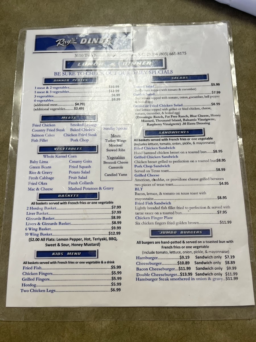 Ray's Diner Photo Menu 6