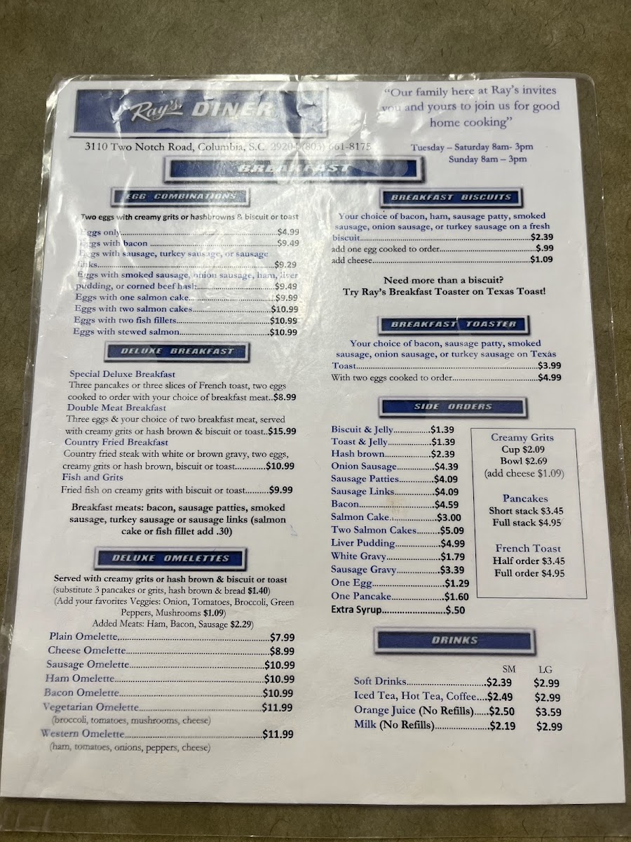 Ray's Diner Photo Menu 7