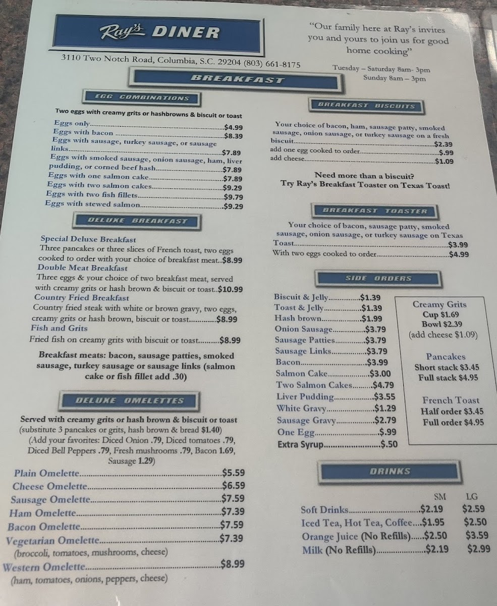 Ray's Diner Photo Menu 8