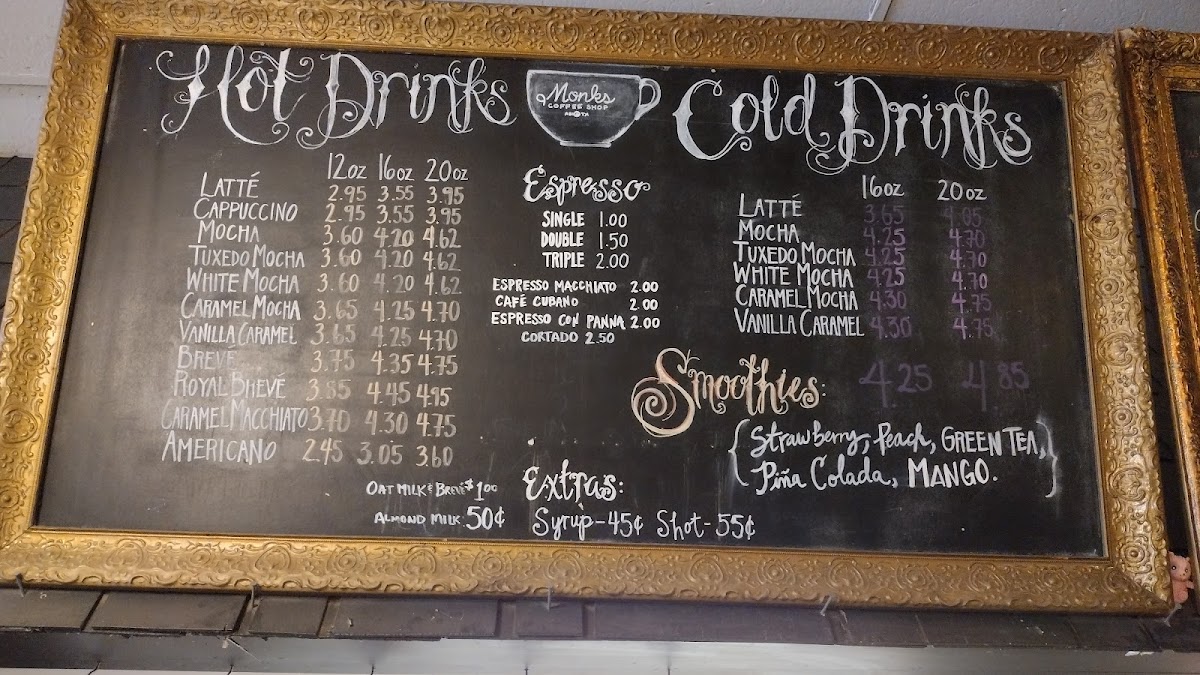 Monks Coffee Shop Photo Menu 2