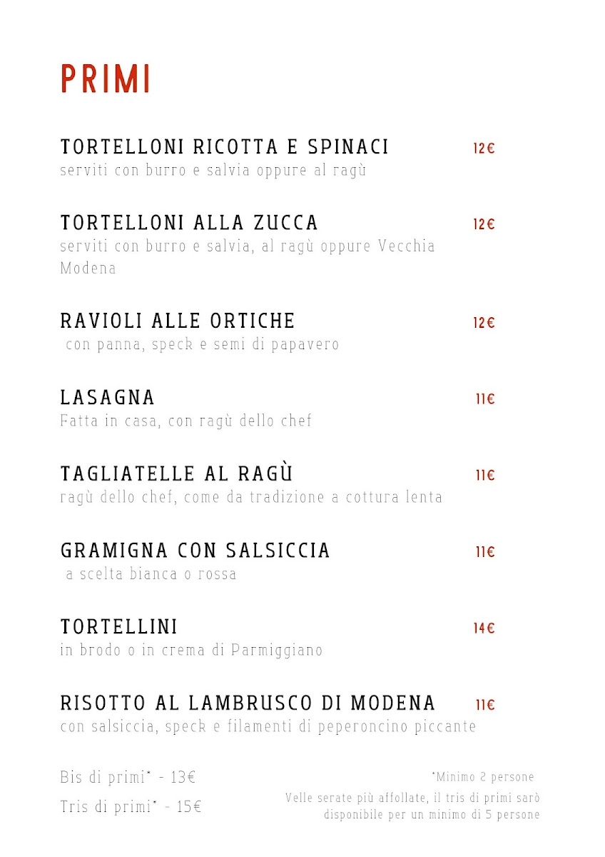 Osteria Modenese in Bocciofila Photo Menu 2