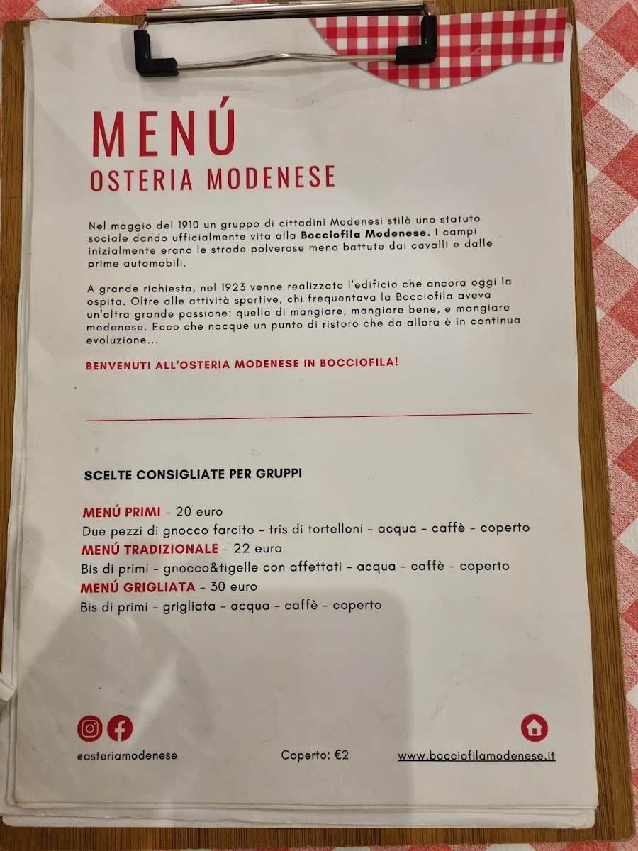 Osteria Modenese in Bocciofila Photo Menu 8