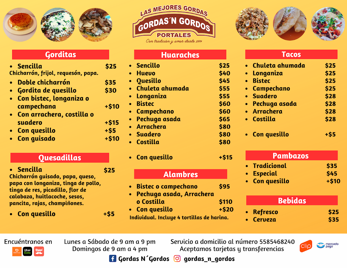 Gordas N Gordos Portales Photo Menu 1