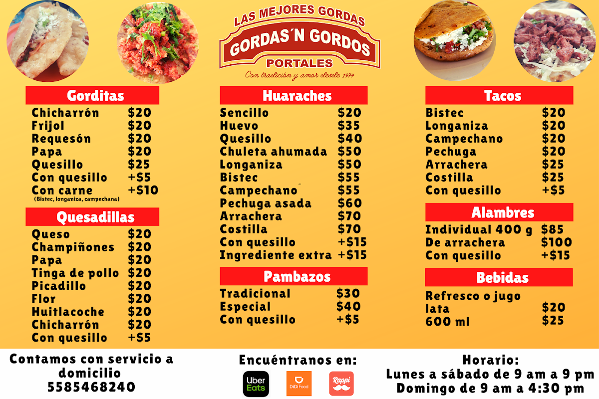 Gordas N Gordos Portales Photo Menu 2