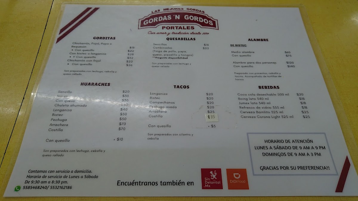 Gordas N Gordos Portales Photo Menu 3