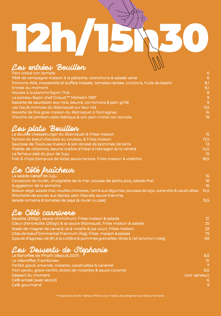 Bistroquet Toulouse Photo Menu 2
