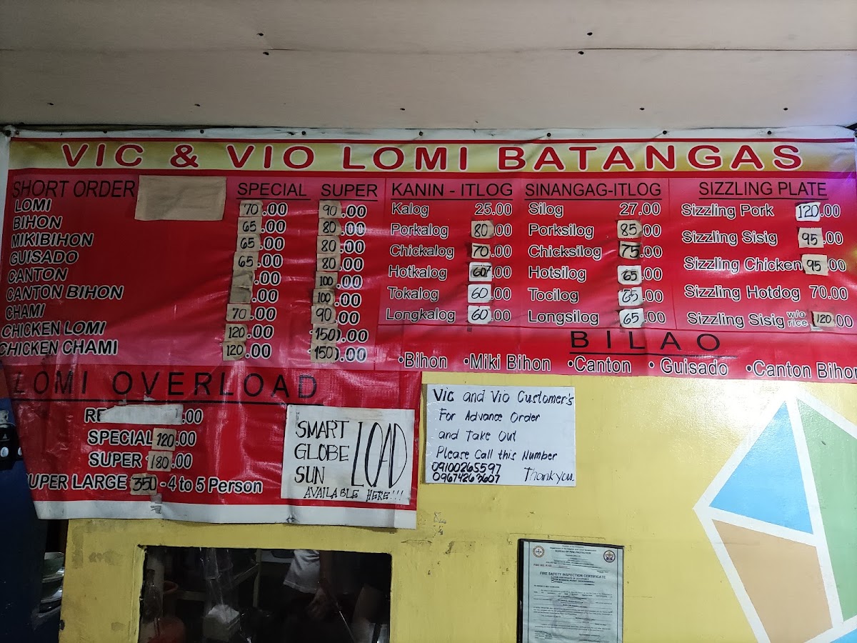 Vic&Vio Lomi Batangas Photo Menu 1