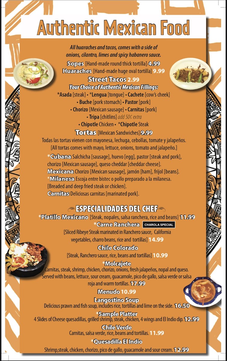 El Indio Mexican Bar & Grill Photo Menu 1