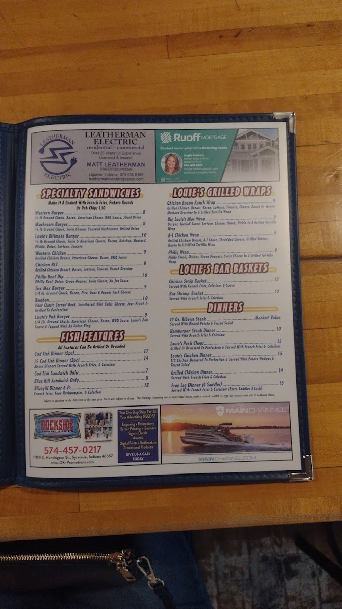 Louie's Bar & Grill Photo Menu 4