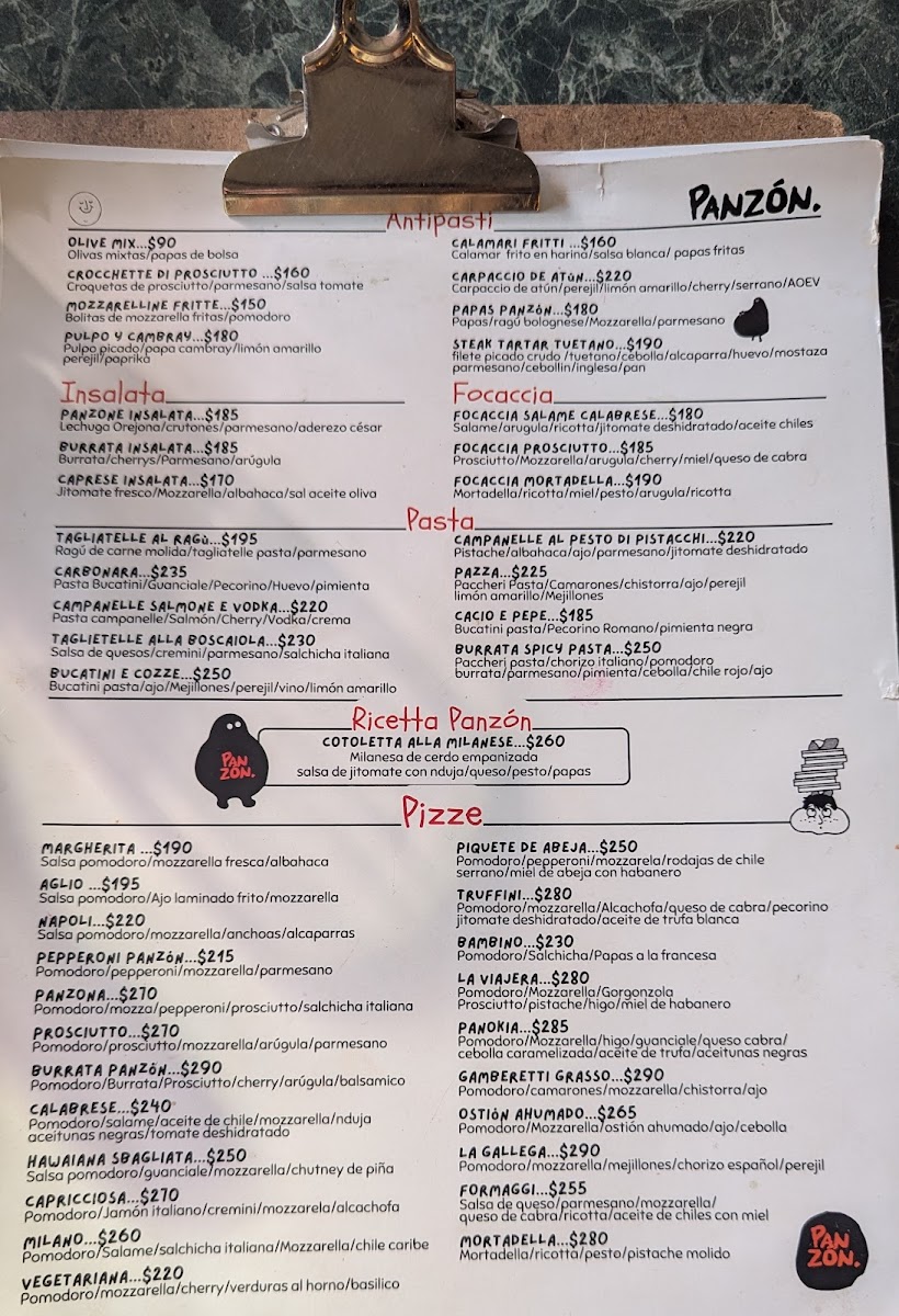 Panzón Pizzería & Trattoria Photo Menu 1