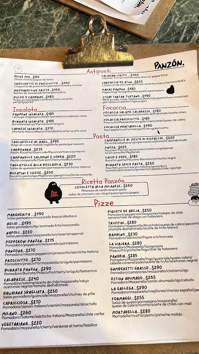 Panzón Pizzería & Trattoria Photo Menu 3