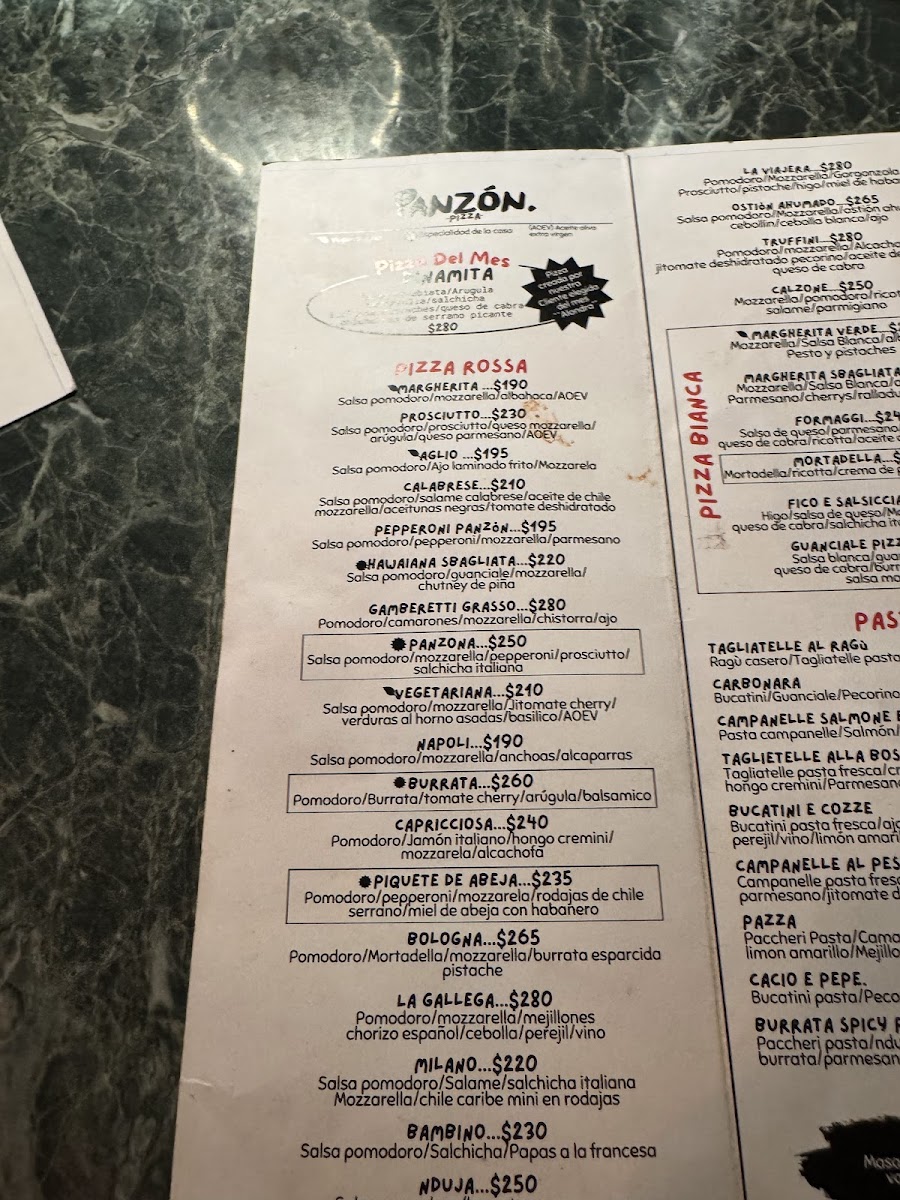 Panzón Pizzería & Trattoria Photo Menu 6