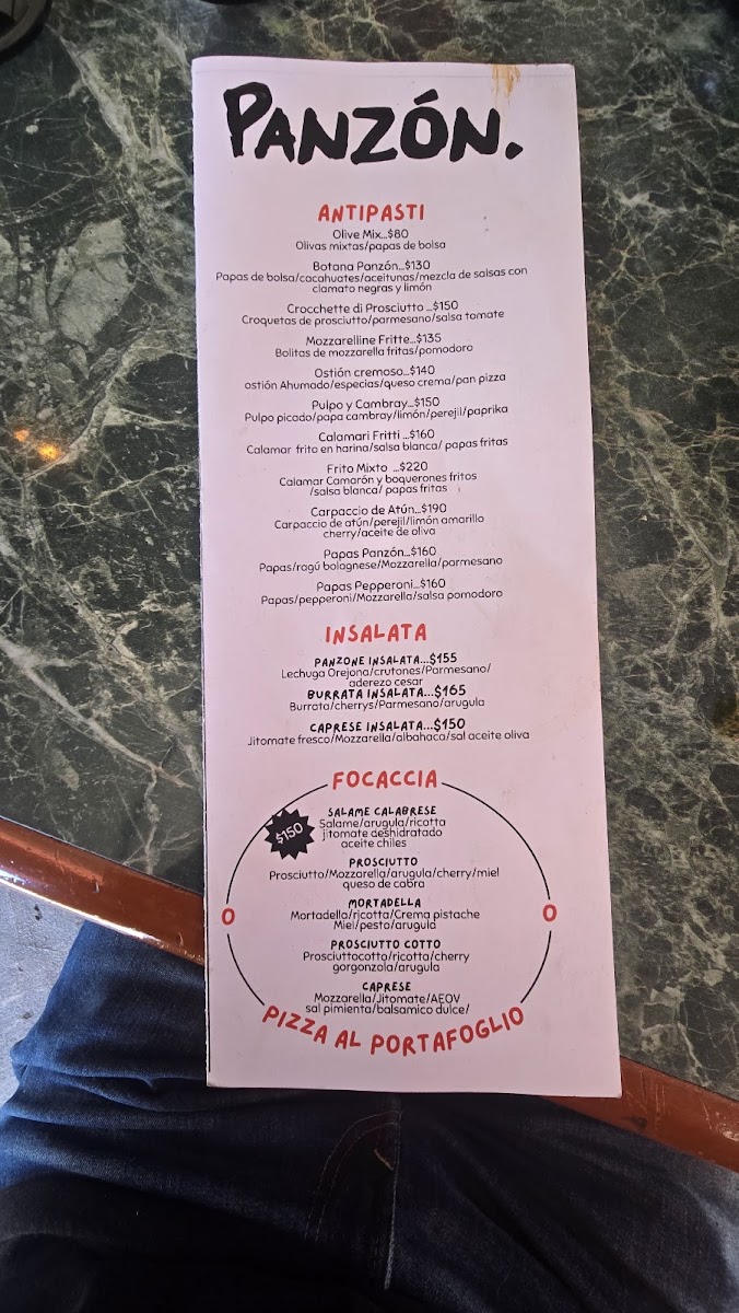Panzón Pizzería & Trattoria Photo Menu 9