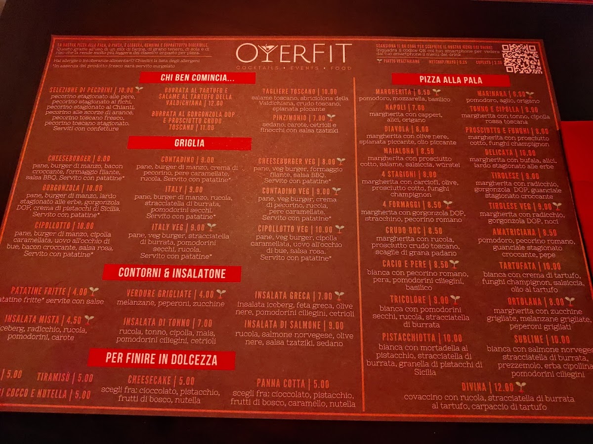 OverFit Firenze | Cocktails • Events • Food Photo Menu 1