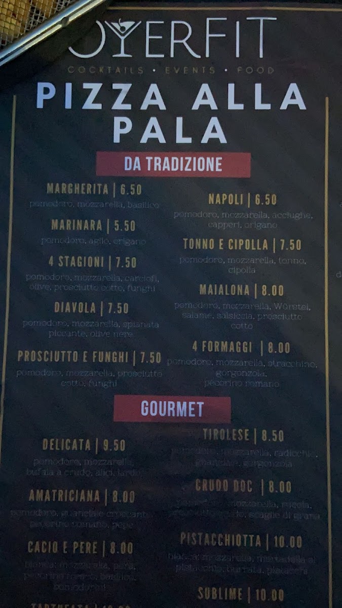 OverFit Firenze | Cocktails • Events • Food Photo Menu 2