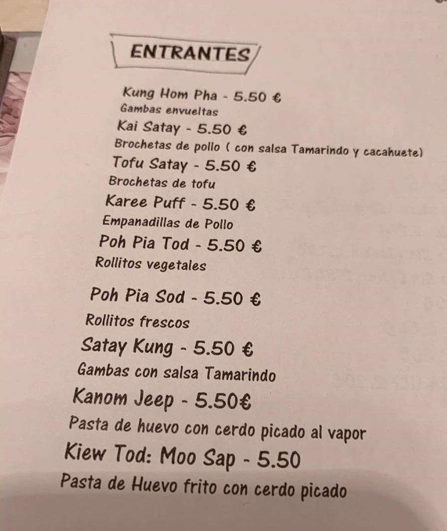 Restaurant Thai Pinto Photo Menu 8