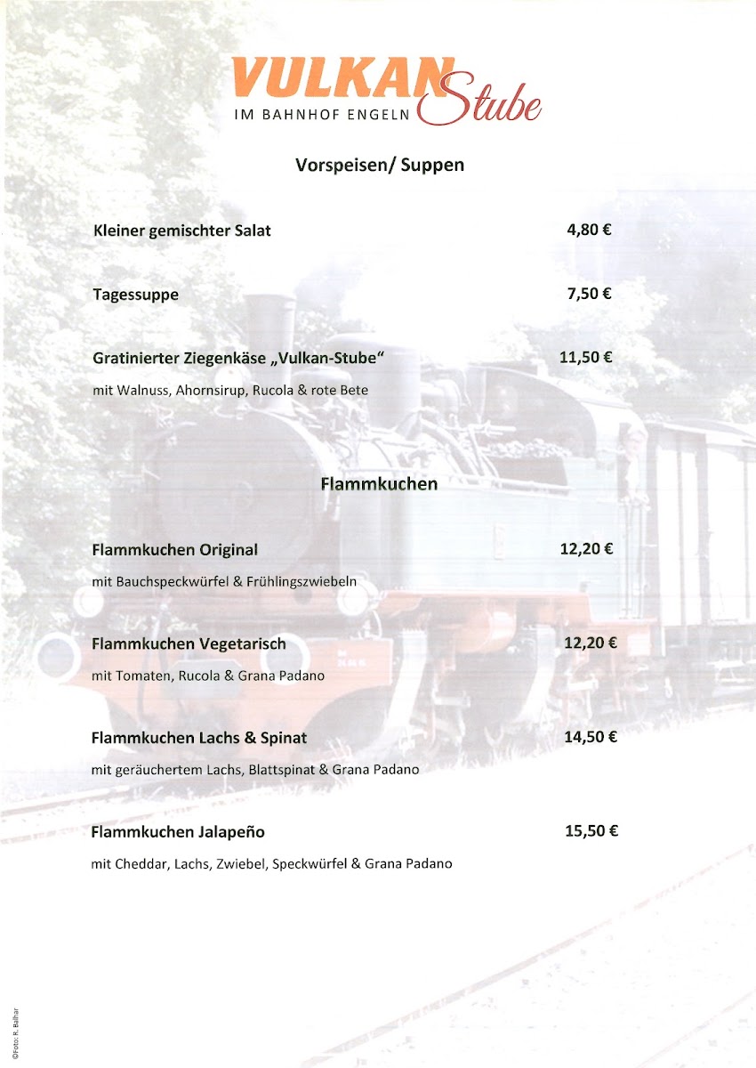 Vulkan-Stube Bahnhof Engeln Photo Menu 3
