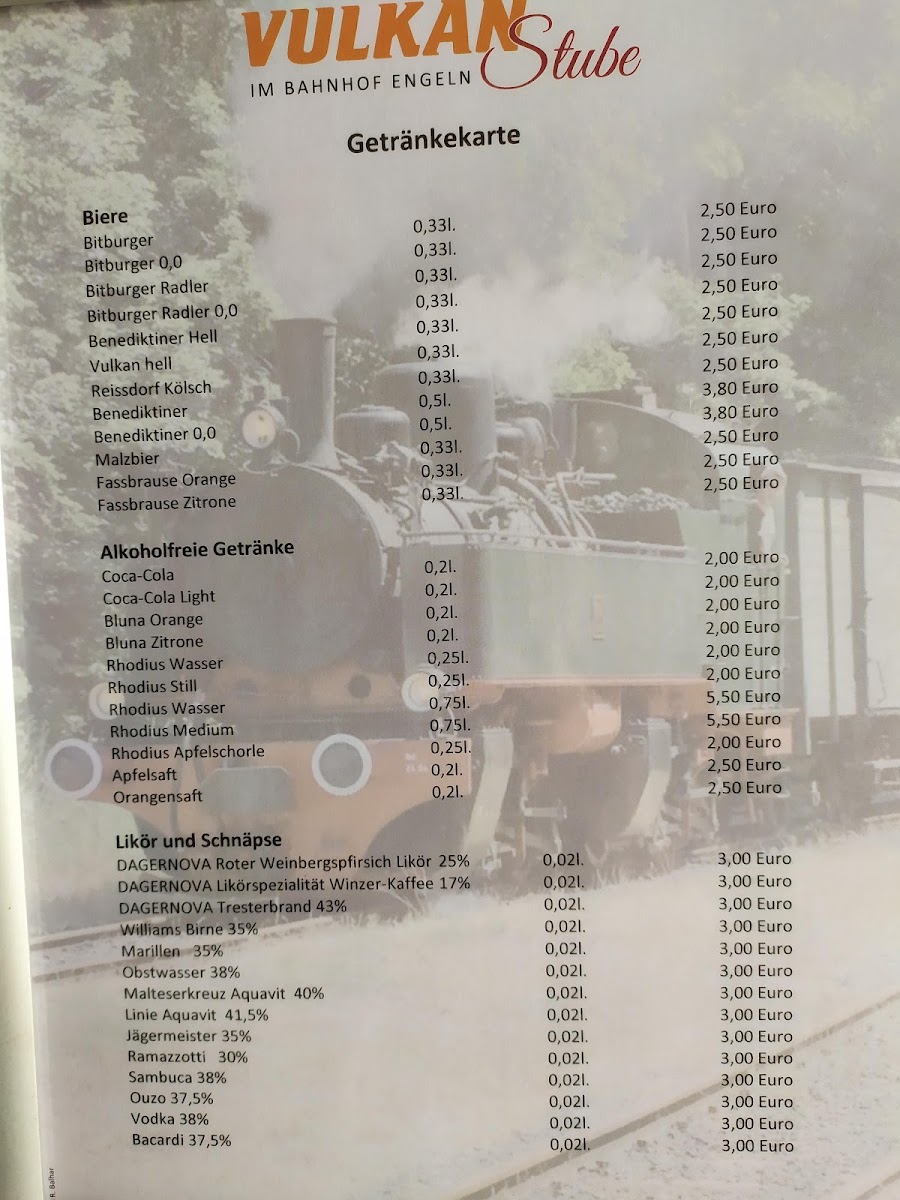 Vulkan-Stube Bahnhof Engeln Photo Menu 4