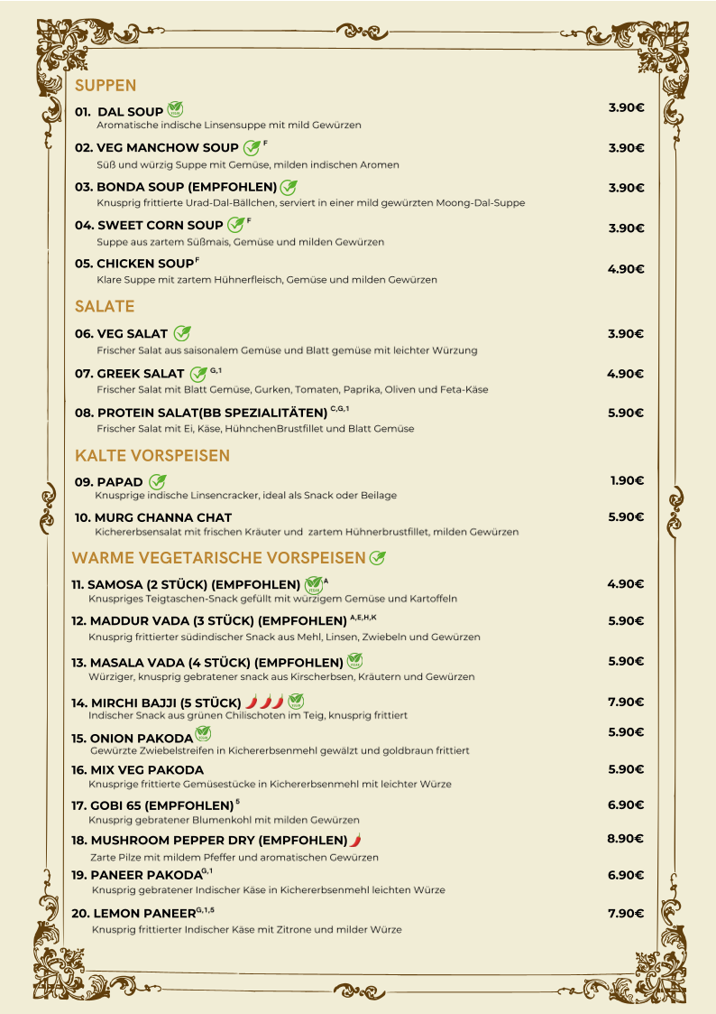 Bangalore bites Photo Menu 5