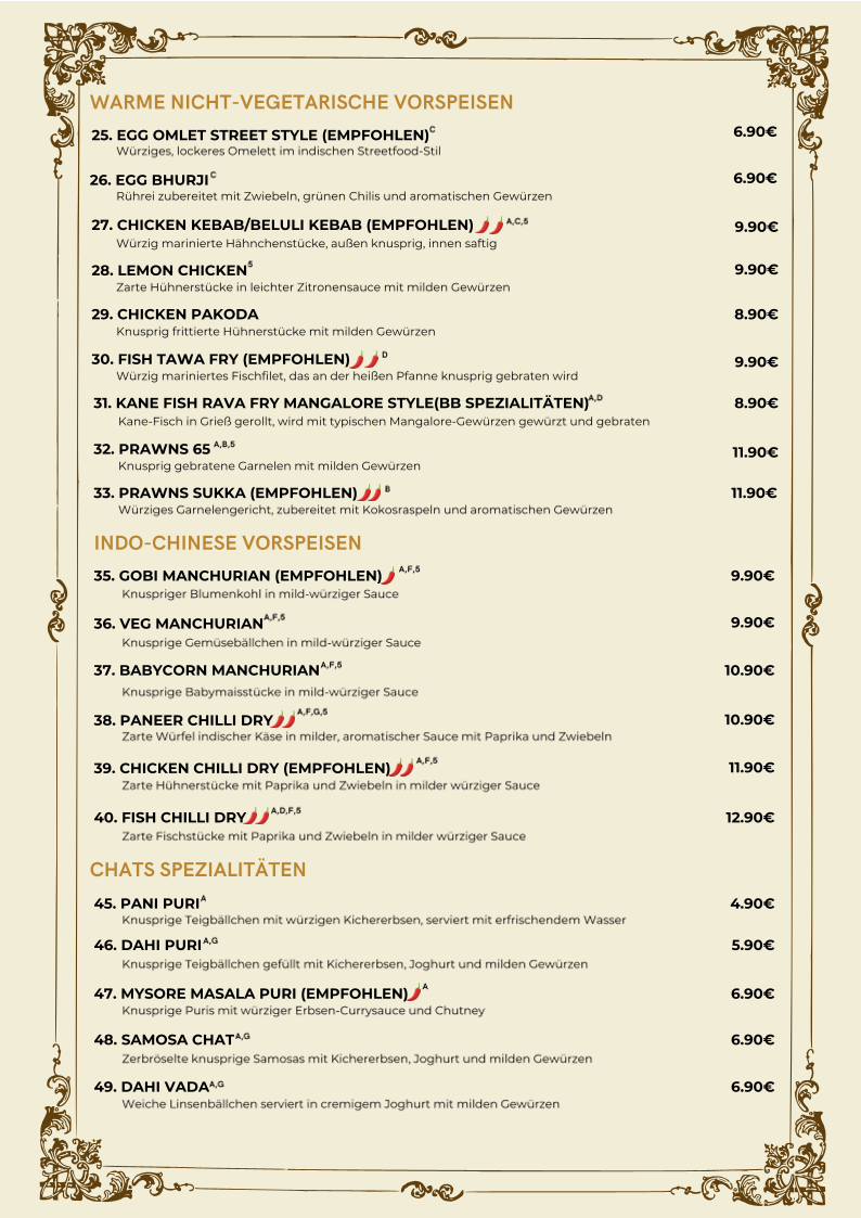 Bangalore bites Photo Menu 6