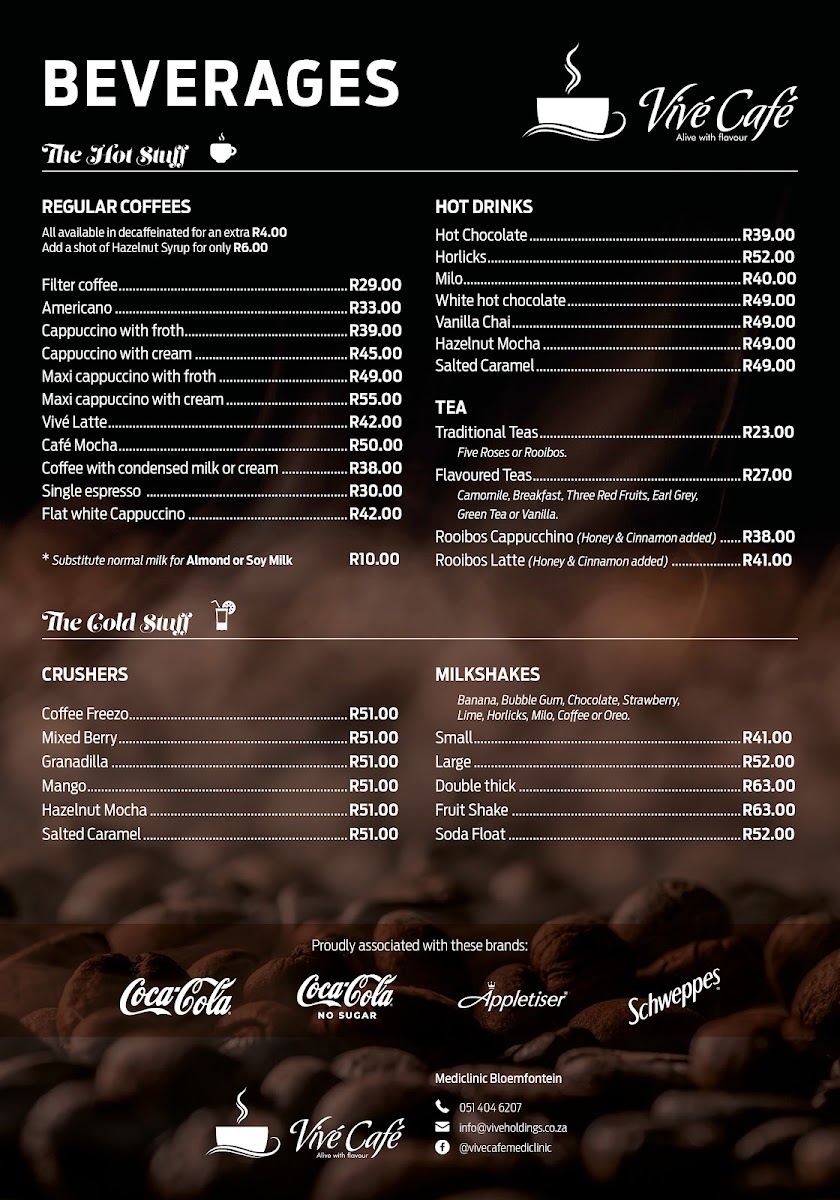 Vive Cafe - Mediclinic Photo Menu 1