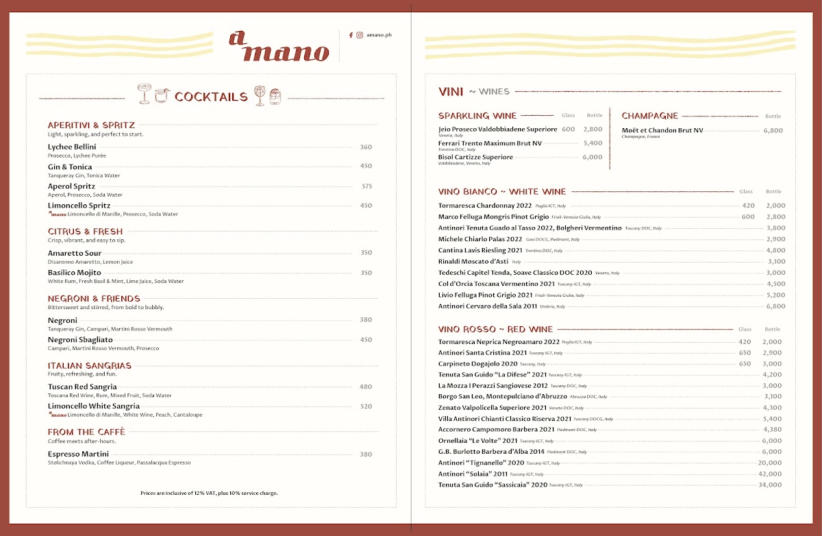 a mano EDSA Shangri-La Photo Menu 3