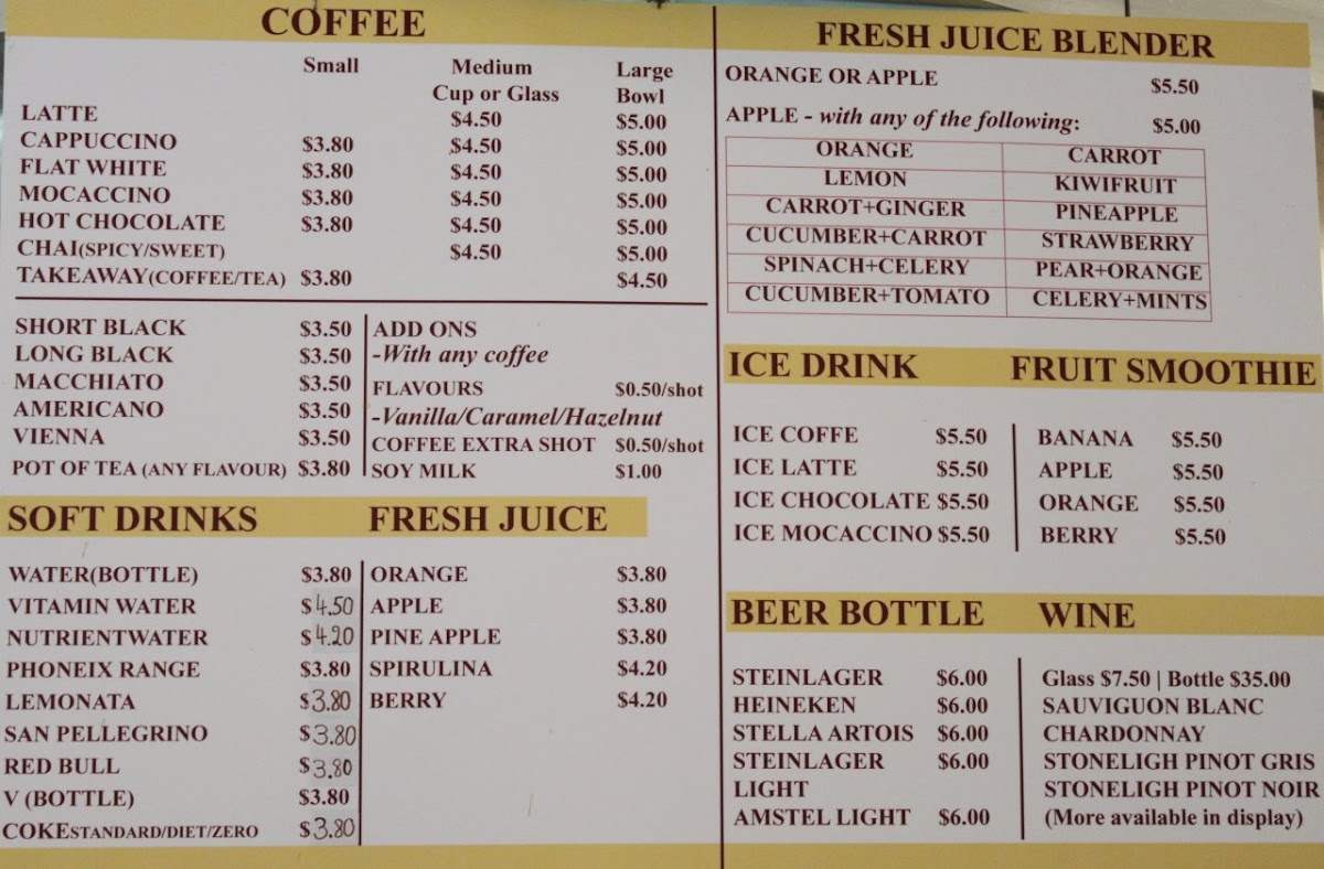 Sierra Café Lorne Street Photo Menu 4