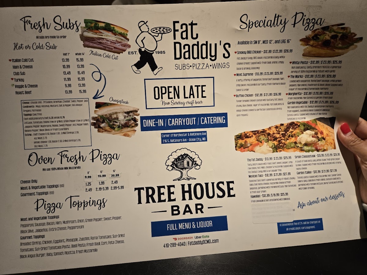 Fat Daddy's Subs Pizza Wings Photo Menu 2