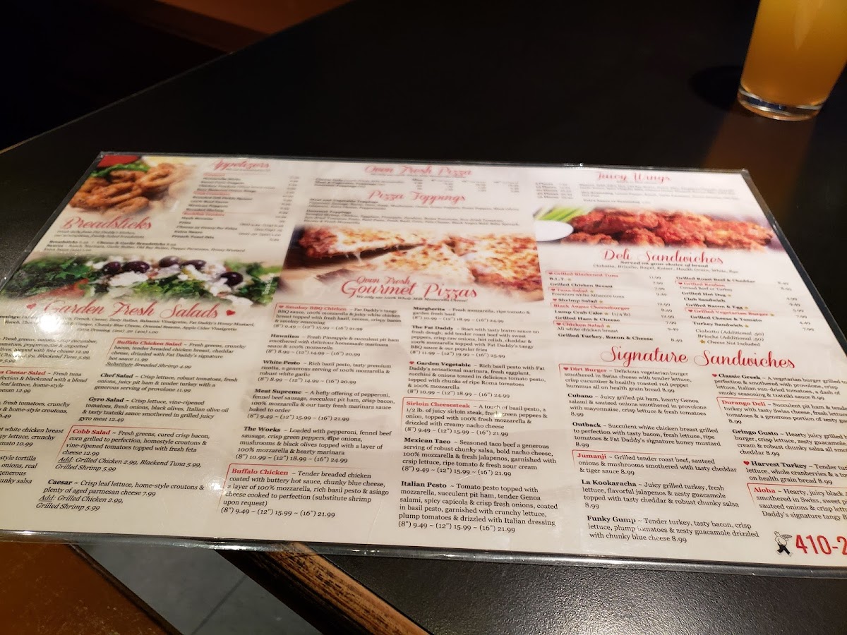 Fat Daddy's Subs Pizza Wings Photo Menu 6